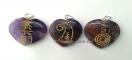 Amethyst Reiki 1 & 2 Heart Pendant Set